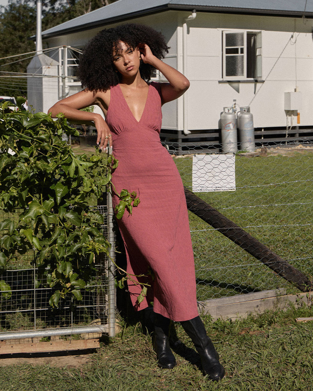 afends-tully-hemp-maxi-dress-rose-check-1