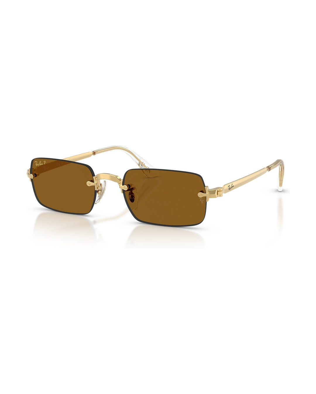 ray-ban-rimless-pillow-sunglasses-arista-gold-dark-brown-polarised-1